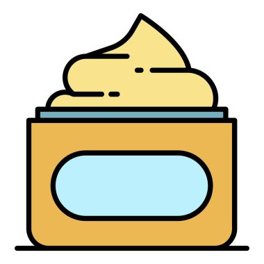 Güneş kremi yüz kremi rengi ana hatları vektörü