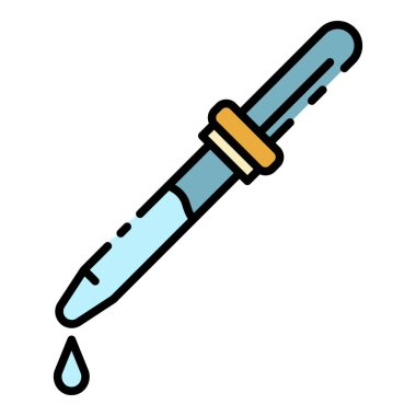 Göz damlası simgesi renk ana hatları vektörü