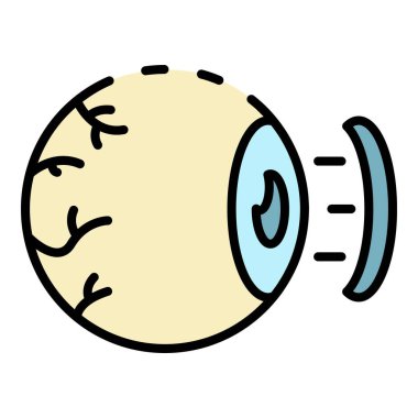 Yorgun göz küresi renk ana hatları vektörü