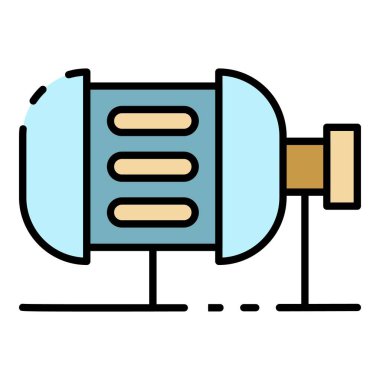 Sulama motor simgesi renk ana hatları vektörü