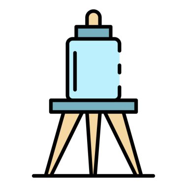 Yedek sulama tankı simgesi renk ana hatları vektörü