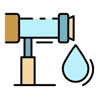 Sulama sistemi bırakma simgesi renk ana hatları vektörü