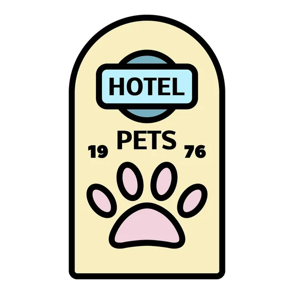 Hotell hus djurs logo typ, kontur stil — Stock vektor