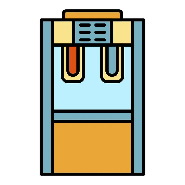 Automatische Wasserkühler Symbol Farbe Umrissvektor — Stockvektor