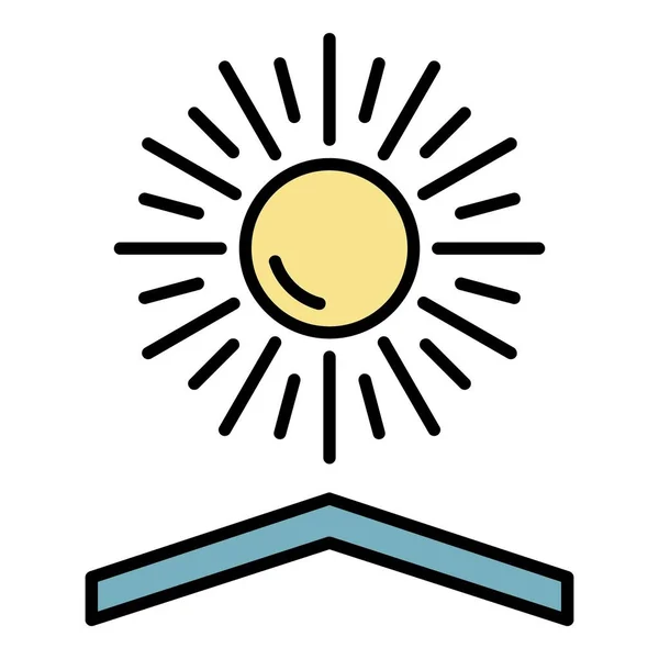 Cosmétique protection solaire icône couleur contour vecteur — Image vectorielle