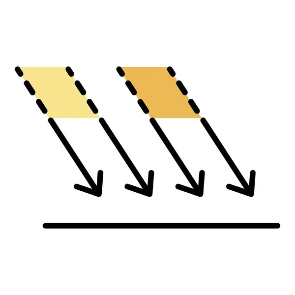 Привлечение солнечных лучей иконка вектор контура цвета — стоковый вектор