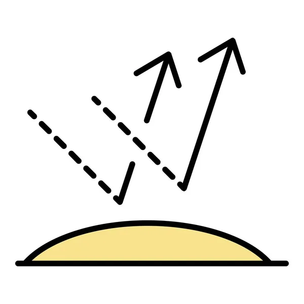 身体反射太阳光图标颜色轮廓矢量 — 图库矢量图片