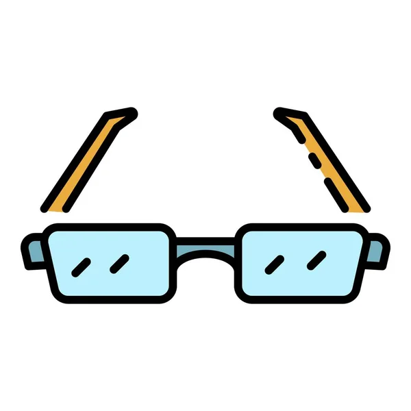 Ícone de óculos vetor de contorno de cor — Vetor de Stock
