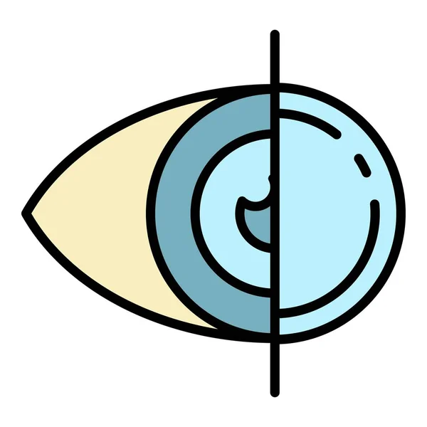 Augenkontaktlinsen-Symbol Farbumrissvektor — Stockvektor