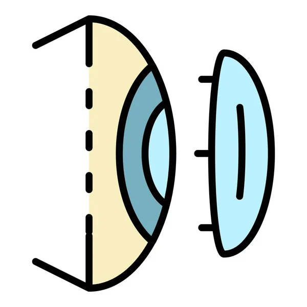 Nowoczesne oko soczewki ikona kolor zarys wektor — Wektor stockowy