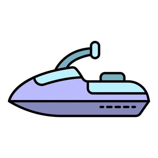 Jet ski icoon kleur overzicht vector — Stockvector