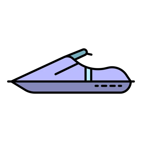 Beach jet ski icona colore contorno vettore — Vettoriale Stock