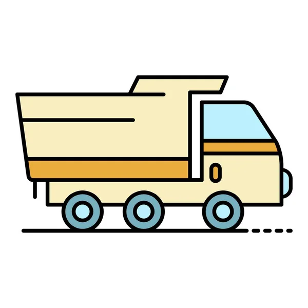 Blé ferme camion icône couleur contour vecteur — Image vectorielle