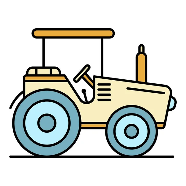 Moderne tractor pictogram kleur overzicht vector — Stockvector