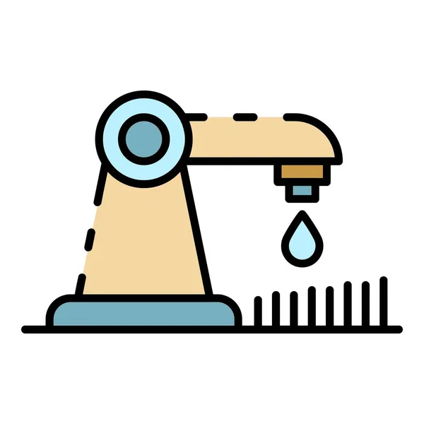 Gota de agua icono de riego color contorno vector — Vector de stock