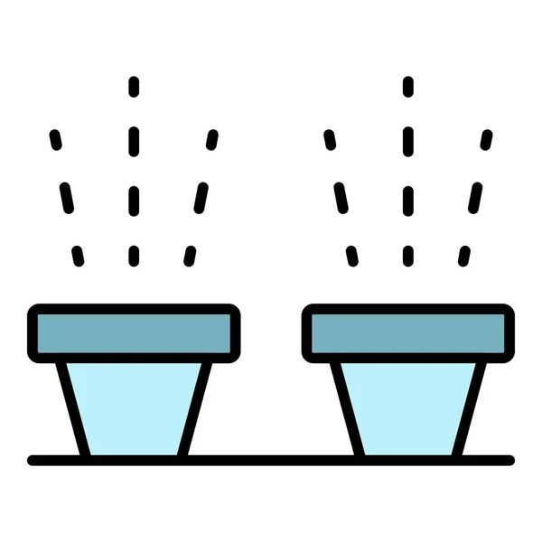 Vettore del contorno del colore dell'icona del vaso di irrigazione — Vettoriale Stock