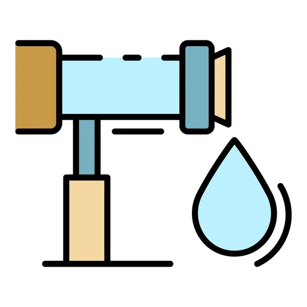 Bevattningssystem droppe ikon färg kontur vektor — Stock vektor