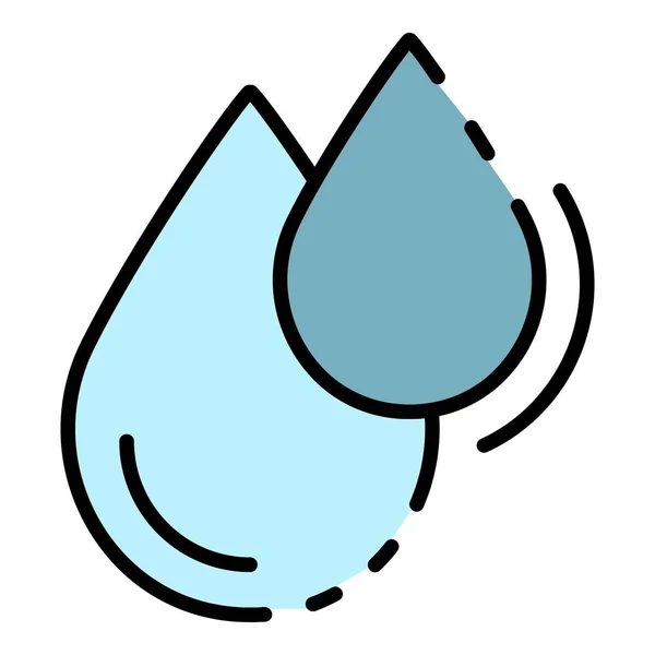 Wassertropfen Symbol Farbe Umrissvektor — Stockvektor