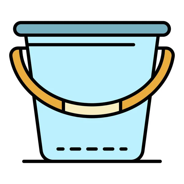 Garden bucket icon color outline vector — Stock Vector