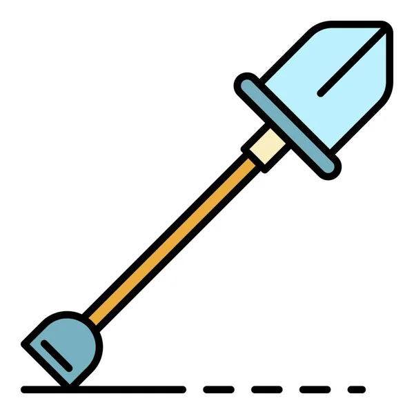 Вектор цвета иконки садовой лопаты — стоковый вектор