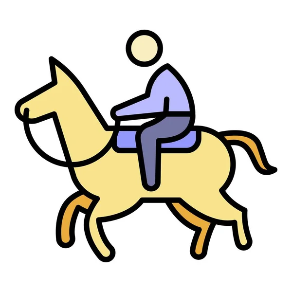 Deporte caballo caballo icono color contorno vector — Vector de stock