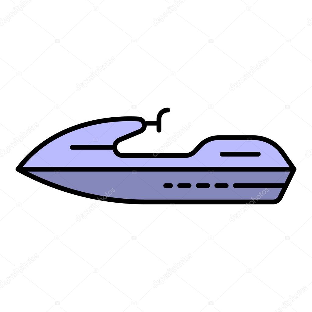 Speed jet ski icon color outline vector
