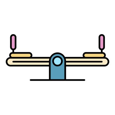 Çocuk dengesi çubuğu renk ana hatları vektörü
