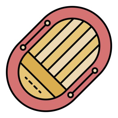 Kurtarma botu simgesi renk ana hatları vektörü