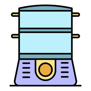 Aşçı simgesi renk ana hatları vektörü