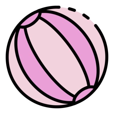 Top oyuncağı simgesi renk ana hatları vektörü