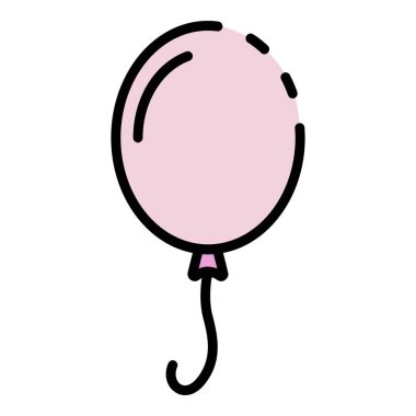 Plastik balon simgesi renk ana hatları vektörü