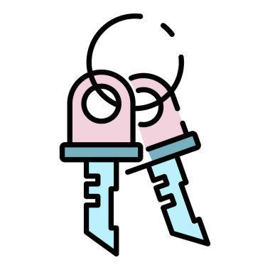 Otomobil anahtarı rengi dış hat vektörü