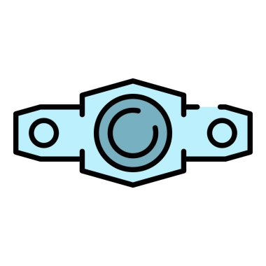 Sisli araba aydınlatma simgesi renk ana hatları vektörü