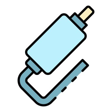 Araba egzoz simgesi renk dış hat vektörü