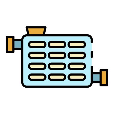 Araba radyatörü simgesi renk çizgisi vektörü