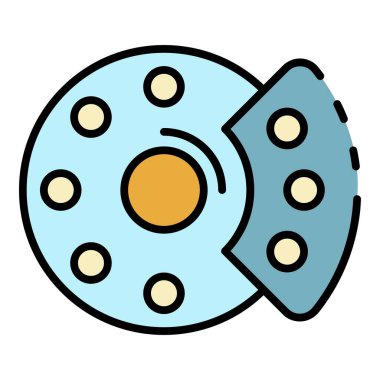 Araba fren diski simgesi renk çizgisi vektörü