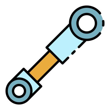 Araba şoku emici simge renk ana hatları vektörü