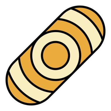 Zımpara kağıdı kaykay güvertesi simgesi renk ana hatları vektörü