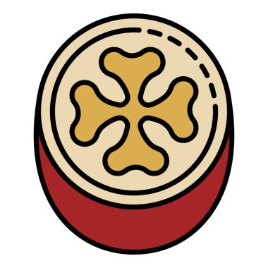 Kesilen feijoa simgesi renk ana hatları vektörü