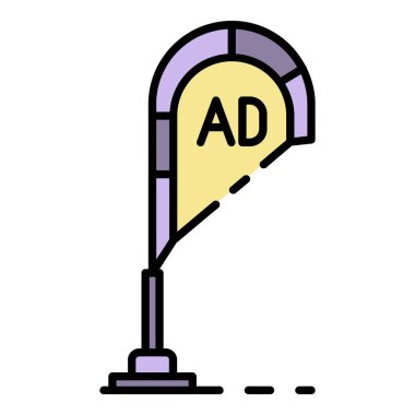 Sütun simgesi renk dış hat vektörü üzerine reklam