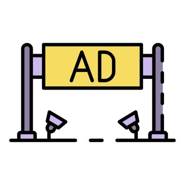 Reklam simgesi renk ana hatları vektörü