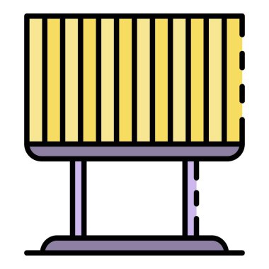 Billboard jalousie simgesi renk ana hatları vektörü