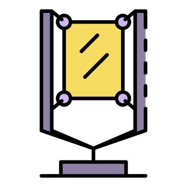 Şehir ışıkkutusu simgesi renk ana hatları vektörü