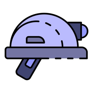 Mimari miğfer simgesi renk ana hatları vektörü