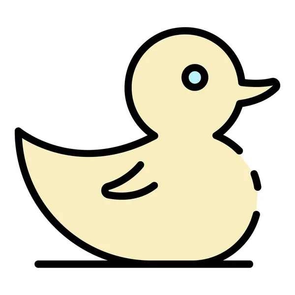 Pato de goma icono color contorno vector — Vector de stock