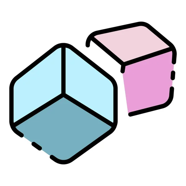 Вектор контура иконки куба — стоковый вектор