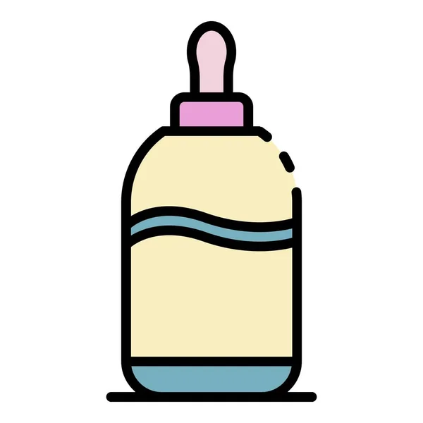 Baby melk fles pictogram kleur omtrek vector — Stockvector