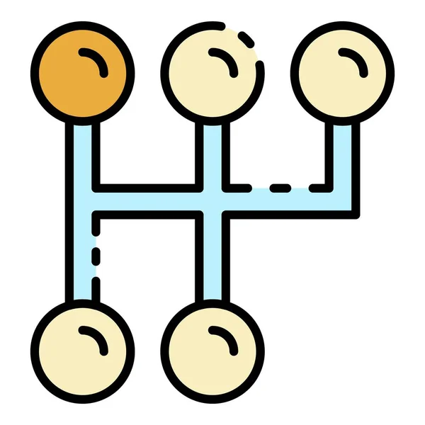 Bil manuell växellåda ikon färg kontur vektor — Stock vektor