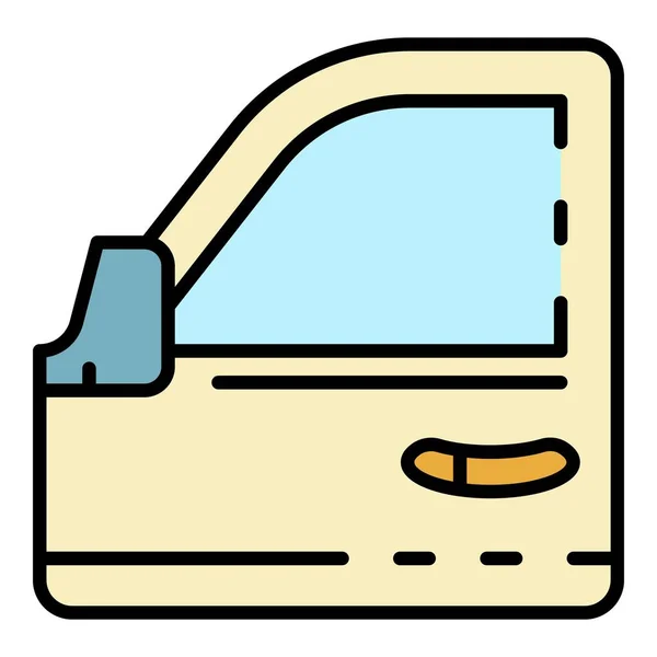Auto Tür Symbol Farbe Umrissvektor — Stockvektor