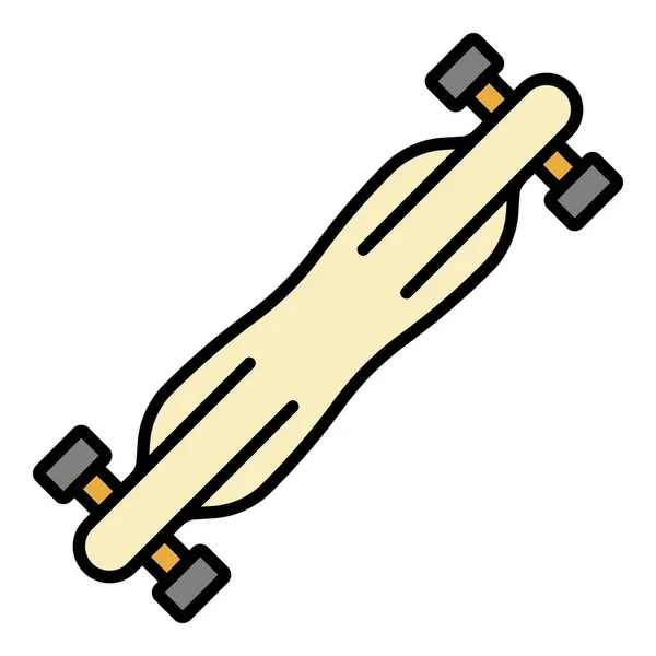 Velocità strada skateboard icona colore contorno vettore — Vettoriale Stock